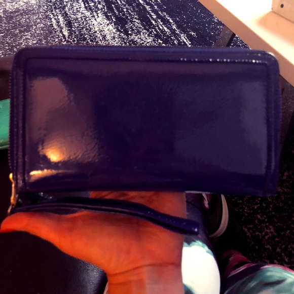Halogen Handbags - Halogen Patent Blue Clutch/Wallet